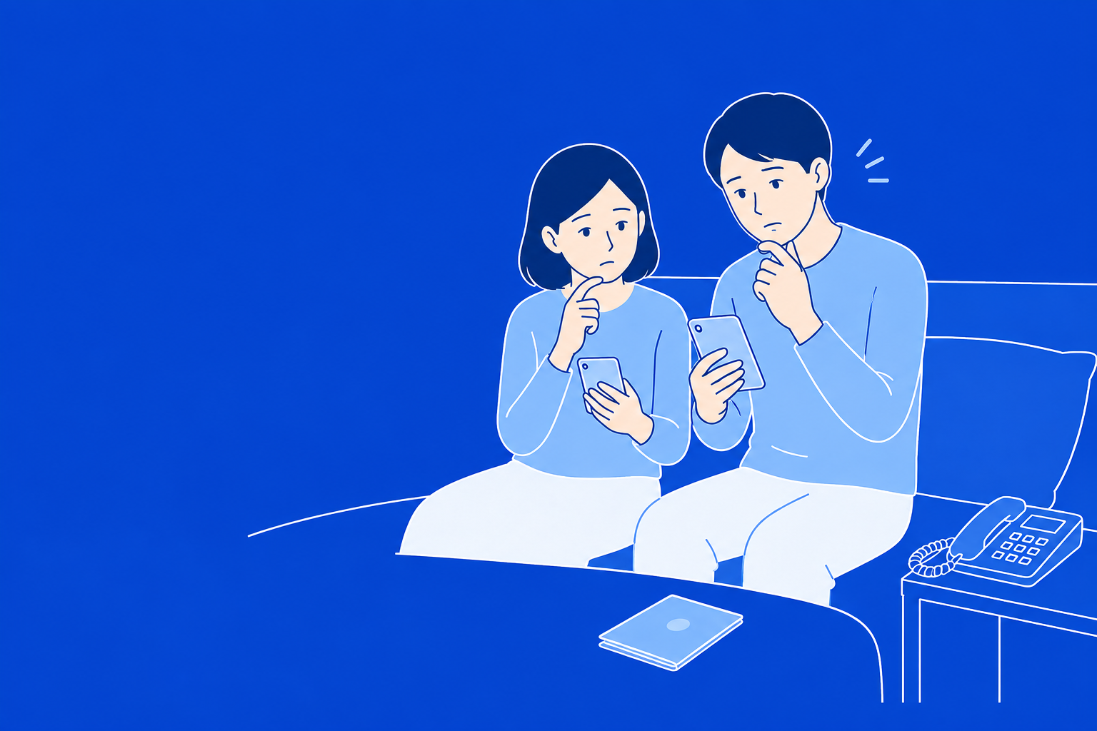 滞在中の質問や要望を確認する宿泊客